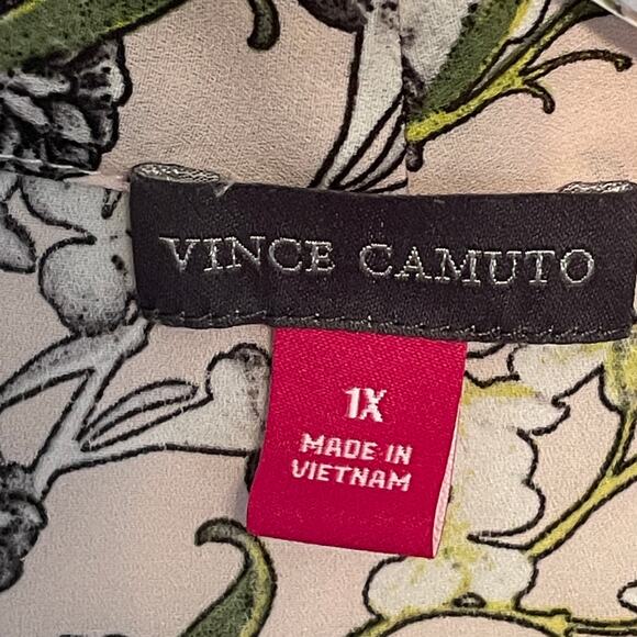 Vince Camuto Pink Floral Tank Womens Size 1X Blush V-Neck Lightweight Top Shell - Picture 5 of 7